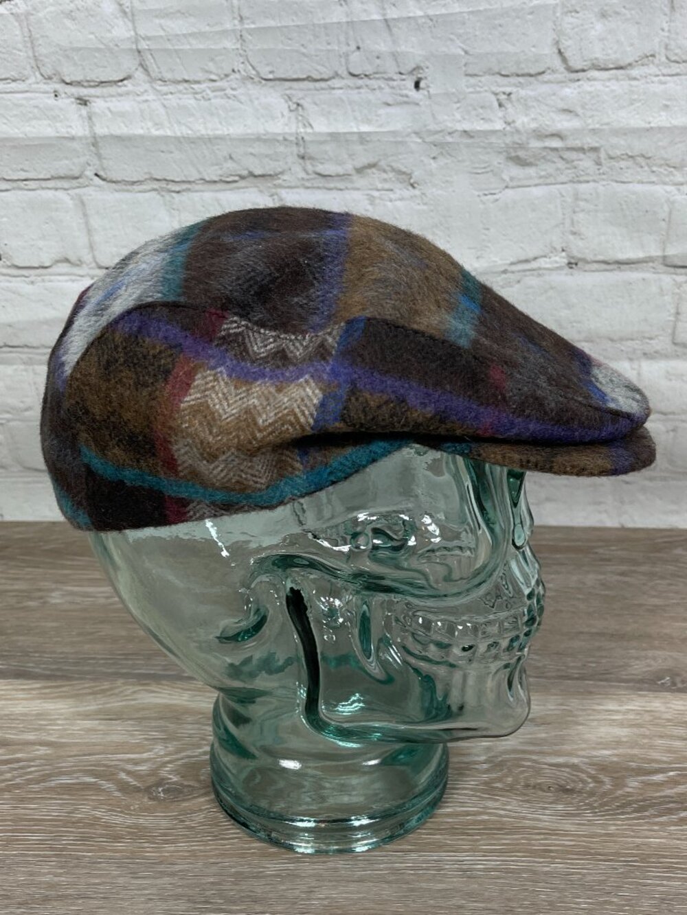 VINTAGE MADE IN THE U.S.A. AZTEC WAVE SCALLY NEWSBOY DRIVERS CAP / HAT SIZE XL - Picture 7 of 13